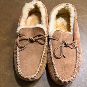 LL Bean Men's Tan Moccasin Slippers